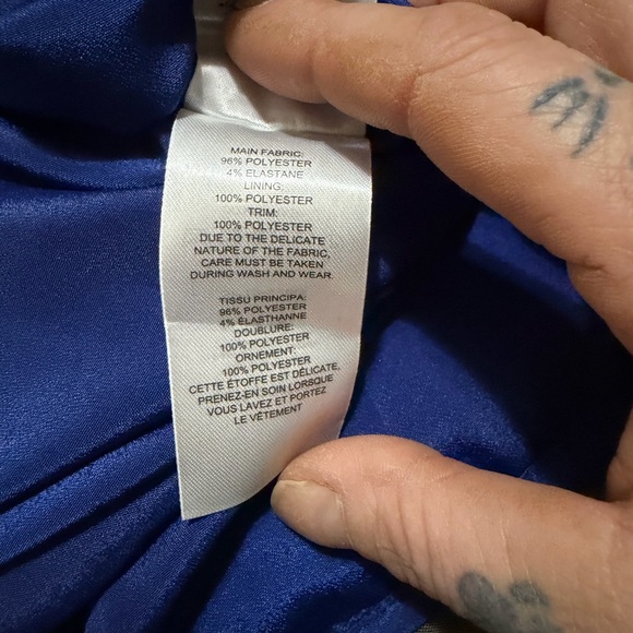 Self-Portrait Navy Floral Lace One-Shoulder Dress - Picture 8 of 8